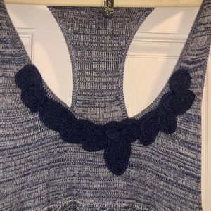 Free People knit tank top with knit design and racer back